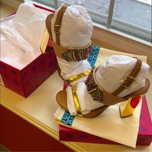 Tory burch Tanner Sandal Heels Jeweled